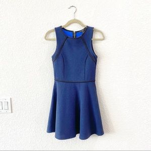 Black & Blue Mesh Mini Skater Dress Size S